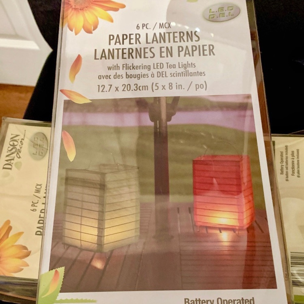 NWT 3sets- 6 pc per set set paper LED lanterns = 18 lanterns